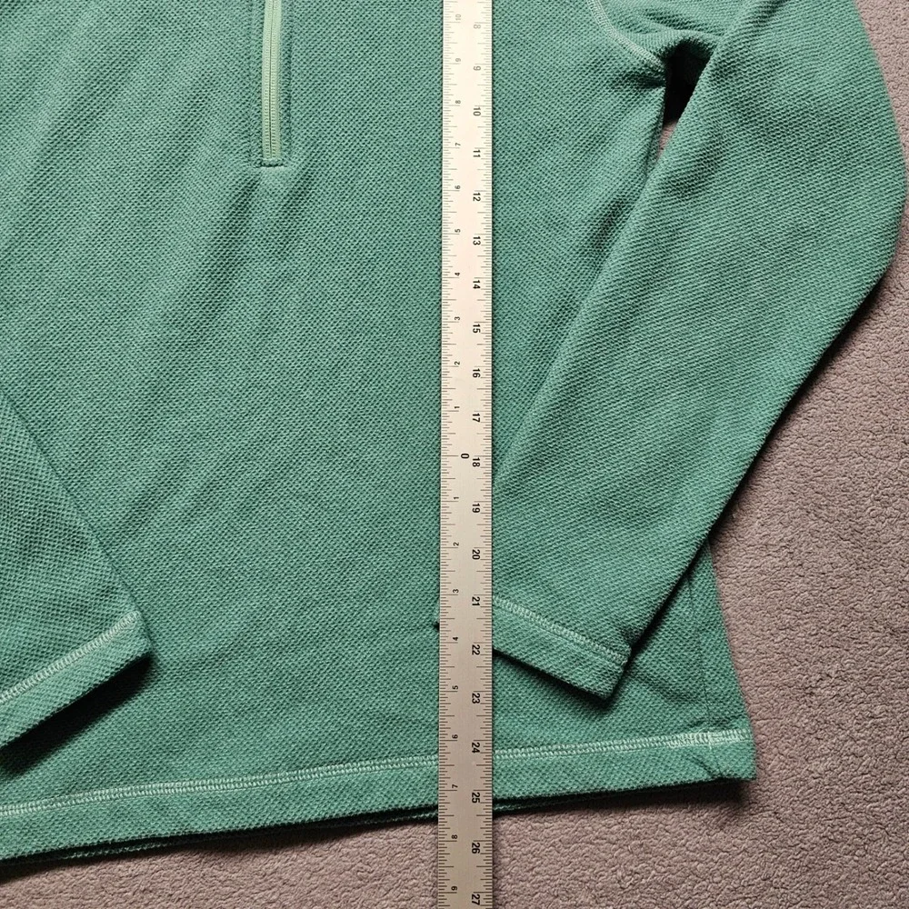 The North Face Mens Small Green 1/4 Zip Textured Grid Fleece Pullover Jacket